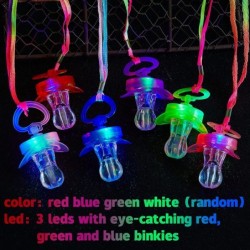 24 Pcs LED Light up Pacifier Necklace Toy Halloween Rave Pacifier Glowing Flashing LED Light up Pacifier for Teens and Adults...