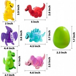 12 Sets Easter Dinosaur Deformation Eggs Toys 6 Different Dinosaur Filled Craft Kits with Colorful Easter Eggs for Kids Boys ...