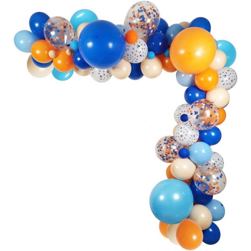 115 Pack Blue Orange Dog Theme Party Balloons Garland Decorations 18" 10" 5" Bulk Balloons Blue Orange Skin Colors for Kids F...