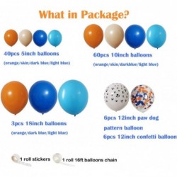 115 Pack Blue Orange Dog Theme Party Balloons Garland Decorations 18" 10" 5" Bulk Balloons Blue Orange Skin Colors for Kids F...