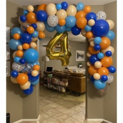 115 Pack Blue Orange Dog Theme Party Balloons Garland Decorations 18" 10" 5" Bulk Balloons Blue Orange Skin Colors for Kids F...