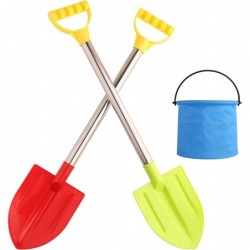 2 Pack Beach Shovels for Kids Fun Gift Set with Plastic Shovel and Handle for Digging Sand and Beach 25.9 "Changsha Shovel Ga...