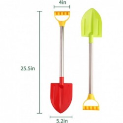 2 Pack Beach Shovels for Kids Fun Gift Set with Plastic Shovel and Handle for Digging Sand and Beach 25.9 "Changsha Shovel Ga...