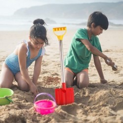 2 Pack Beach Shovels for Kids Fun Gift Set with Plastic Shovel and Handle for Digging Sand and Beach 25.9 "Changsha Shovel Ga...