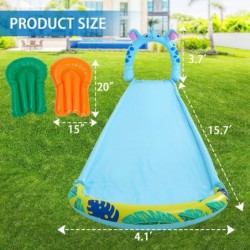 Lawn Slip and Slide Water Slip with 2 Bodyboards 15.7Ft Spraying Inflatable Water Slide Backyard and Outdoor Swimming Pool Ga...