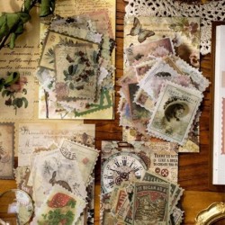 240 Pieces Vintage Plant Postage Stamp Stickers Flowers Aesthetic Journal Stickers Beauty Stickers for Scrapbooking Journalin...