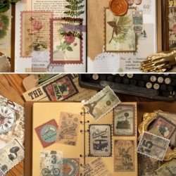 240 Pieces Vintage Plant Postage Stamp Stickers Flowers Aesthetic Journal Stickers Beauty Stickers for Scrapbooking Journalin...