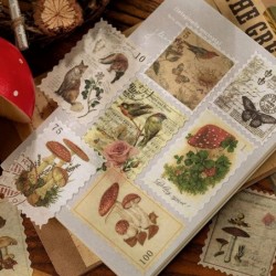 240 Pieces Vintage Plant Postage Stamp Stickers Flowers Aesthetic Journal Stickers Beauty Stickers for Scrapbooking Journalin...