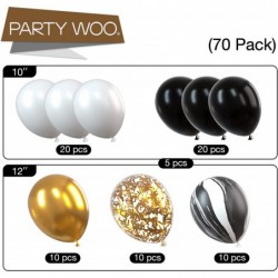 Gold and Black Balloons 70 pcs Black Balloons White Balloons Black Marble Balloons Gold Metallic Balloons Gold Confetti Ballo...