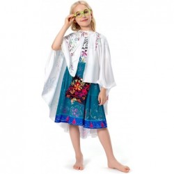 Kids Mirabel Madrigal Costume Dress Cosplay Mirabel Princess Skirts Cape Cloak Halloween Outfits with Bag $22.90 Kids' Costumes