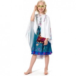 Kids Mirabel Madrigal Costume Dress Cosplay Mirabel Princess Skirts Cape Cloak Halloween Outfits with Bag $22.90 Kids' Costumes