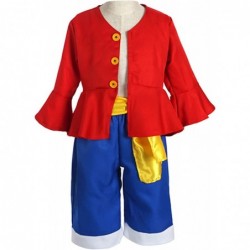 ONE PIECE Monkey D Luffy Costume Kids Luffy Red Shirt Cosplay Wano Outfits Dress Up for Halloween Comic Con $50.51 Kids' Cost...