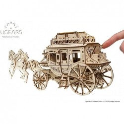 70045 Historical Postcoach DIY Model Kit - Simple and Comprehensive Mechanics - Beautiful and Original Carved Post Horse Carr...