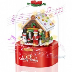 Christmas Music Box Building Block Kit with Auto Rotating Snow Play Christmas Music for Christmas New Year Gifts $29.26 Toy B...