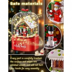 Christmas Music Box Building Block Kit with Auto Rotating Snow Play Christmas Music for Christmas New Year Gifts $29.26 Toy B...