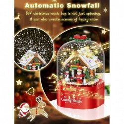 Christmas Music Box Building Block Kit with Auto Rotating Snow Play Christmas Music for Christmas New Year Gifts $29.26 Toy B...