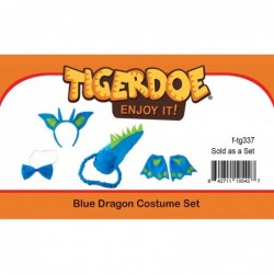 Dragon Tails - Dinosaur Costume - Dino Theme Party - Dress Up - Animal Tails (Blue Green & Yellow Tail) (4 Piece Blue Dragon ...