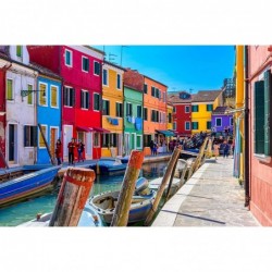 Colorful Canal - Burano Italy - 1000 Piece Jigsaw Puzzle $38.59 Jigsaw Puzzles