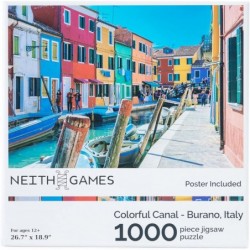 Colorful Canal - Burano Italy - 1000 Piece Jigsaw Puzzle $38.59 Jigsaw Puzzles