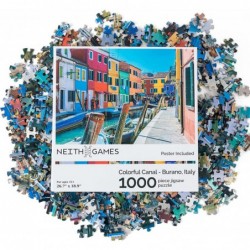 Colorful Canal - Burano Italy - 1000 Piece Jigsaw Puzzle $38.59 Jigsaw Puzzles