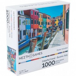 Colorful Canal - Burano Italy - 1000 Piece Jigsaw Puzzle $38.59 Jigsaw Puzzles