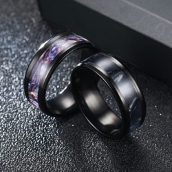 4PCS Rings for Men Black Ring Set Spinner Rings for Anxiety Stress Mens Fidget Band Rings Titanium Rings for Women Fidget Rin...