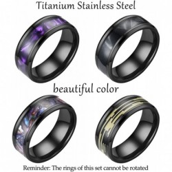 4PCS Rings for Men Black Ring Set Spinner Rings for Anxiety Stress Mens Fidget Band Rings Titanium Rings for Women Fidget Rin...