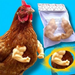 2PCS Chicken Arms Fist Fighting Chicken Toys Doll Hands for Hens Strong Arms for Rooster Costume Joke Toys for Chicken Hallow...