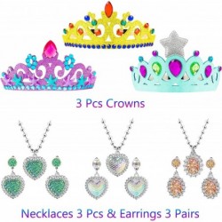 43Pcs Princess Dress Up Jewelry Toys Set Rainbow Color Ballet Tutu Skirts Crowns Necklaces Adjustable Jewel Rings Earrings Br...