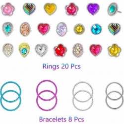 43Pcs Princess Dress Up Jewelry Toys Set Rainbow Color Ballet Tutu Skirts Crowns Necklaces Adjustable Jewel Rings Earrings Br...