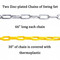 Swings Seats Heavy Duty with 66" Chain Playground Swing Set Accessories Replacement with Snap Hooks and Hanging Strap Support...