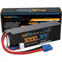 Powerhobby 3S 11.1V 3000mAh 30C Lipo Battery Pack w EC3 (2) Fits : Blade 350 QX QX2 QX3 Carbon-Z E-flite Apprentice Ultimate ...