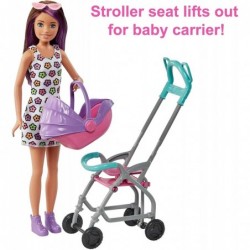 Skipper Babysitters Inc. Playset with Skipper Babysitter Doll (Brunette) Stroller Baby Doll & 5 Accessories Toy for 3 Year Ol...