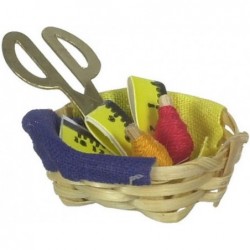 Dollhouse Sewing Basket Miniature 1:12 Scale Dressmakers Accessory $15.68 Dollhouse Accessories