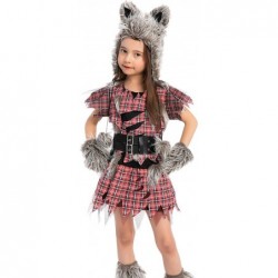 Wolfie Costume Halloween for Girls Wolf Werewolf Cosplay $38.97 Kids' Costumes