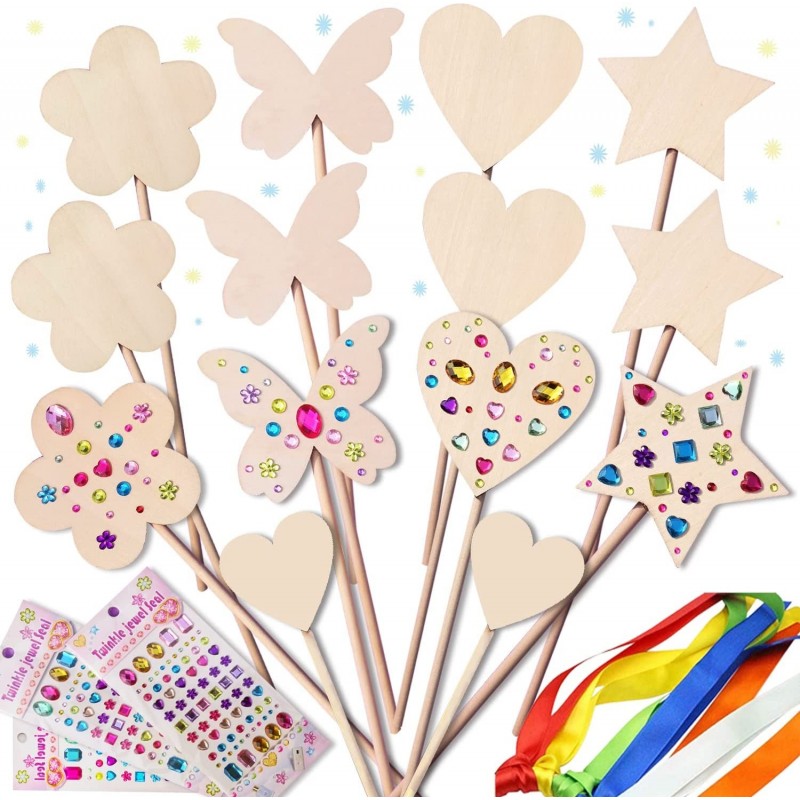 Princess Fairy Wands Craft Kit Kid Birthday Party Supplies Make Your Own Magic Wands Include Unfinished Wooden Fairy Wands Ge...