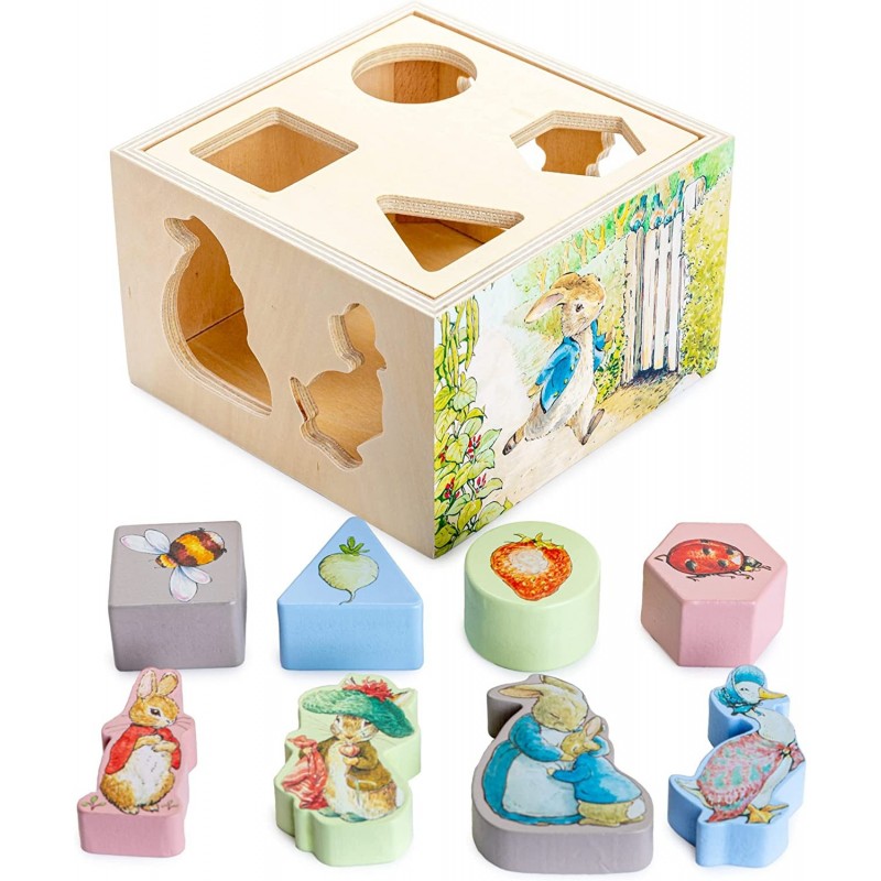 Beatrix Potter Peter Rabbit Wooden Shape Sorter for Toddlers Includes 8 Pieces Multicolor $33.50 Early Development & Activity...