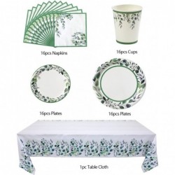 Sage Green Party Supplies – Sage Party Decorations tableware set for 16 guests – Boho party plates – Sage Green plates - Sage...