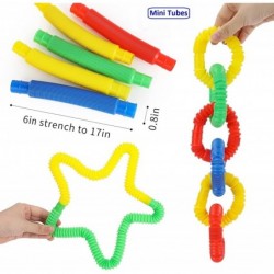 Newest Sensory Fidget Toy Set Pop Tubes 18 PCS Pack with XL Pop Tubes Big Pop Tubes and Mini Pop Tubes Fine Motor Skills Todd...