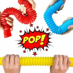 Newest Sensory Fidget Toy Set Pop Tubes 18 PCS Pack with XL Pop Tubes Big Pop Tubes and Mini Pop Tubes Fine Motor Skills Todd...