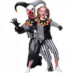 Clown Costume Parents and Kids Halloween Sinister Jester Funny Role Play Dree Up for Family Theme Party $45.60 Kids' Costumes