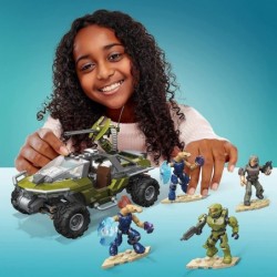 Construx Halo Warthog Rally Vehicle Halo Infinite Construction Set with Master Chief Character Figure Building Toys for Kids ...