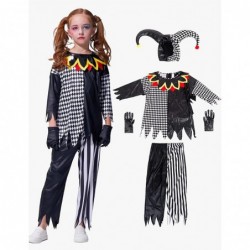 Clown Costume Parents and Kids Halloween Sinister Jester Funny Role Play Dree Up for Family Theme Party $45.60 Kids' Costumes