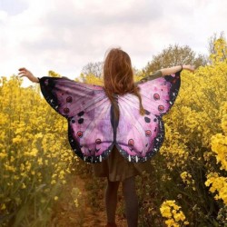 Butterfly Wings Costume Shawl with Mask for Girls Fairy Wings Costumes Cape for Halloween Party Favors Gift for Kids One Size...