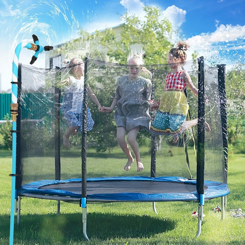 Trampoline Sprinkler 360 Degree Trampoline Sprayer Water Park Kids Summer Outdoor Water Game Toys Perfect Trampoline Water Ac...