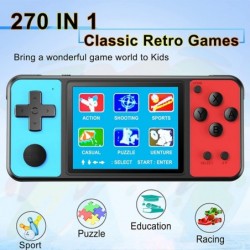 Handheld Game Console for Kids Aldults Preloaded 270 Classic Retro Games with 3.0'' Color Display and Gamepad Rechargeable Ar...