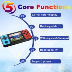 Handheld Game Console for Kids Aldults Preloaded 270 Classic Retro Games with 3.0'' Color Display and Gamepad Rechargeable Ar...