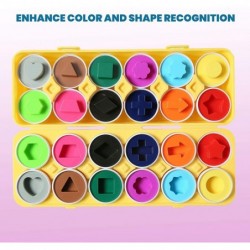 2 Sets of Fun Egg Matching Toy (Total 24 Eggs) - Toddler STEM Easter Eggs Toys Shape Recognition Toys for Kids Educational Co...