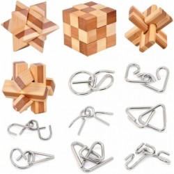 Bamboo 3D Puzzle Metal Brain Teasers Puzzles Mind Game Toys Set for Teens and Adults Pack of 12pcs $28.31 Brain Teaser Puzzles