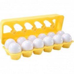 2 Sets of Fun Egg Matching Toy (Total 24 Eggs) - Toddler STEM Easter Eggs Toys Shape Recognition Toys for Kids Educational Co...